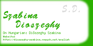 szabina dioszeghy business card